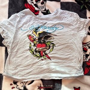 Ed Hardy Graphic T-Shirt -light blue